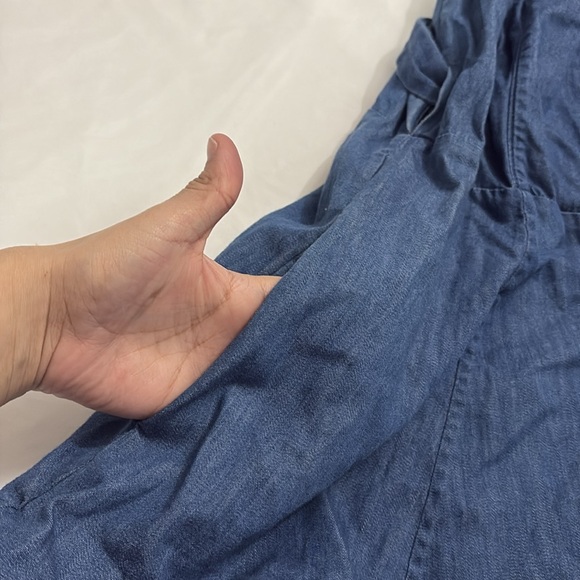 Boden Womens 14 Long Blue Faux Wrap Dress Minimalist Preppy Nautical Casual - Picture 5 of 9